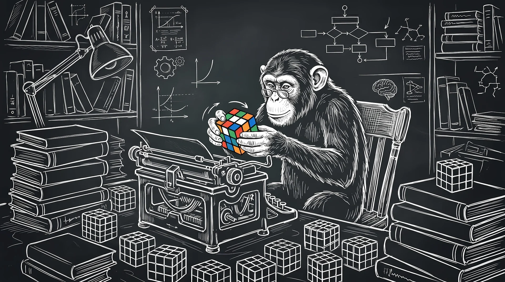 O macaco infinito do cubo mágico: random walk vs Número de Deus